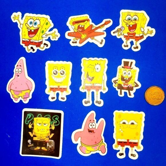3/$20 Brand New 10x Waterproof Spongebob Stickers #4 - Picture 1 of 1